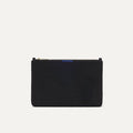 PLP |The Convertible Clutch in Black Espresso Open-Knit, shown from the front.