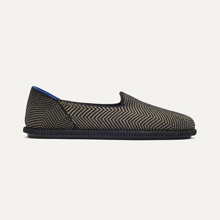 side | The Cruiser Loafer in ReVelvet Jet Herringbone shown from the side.
