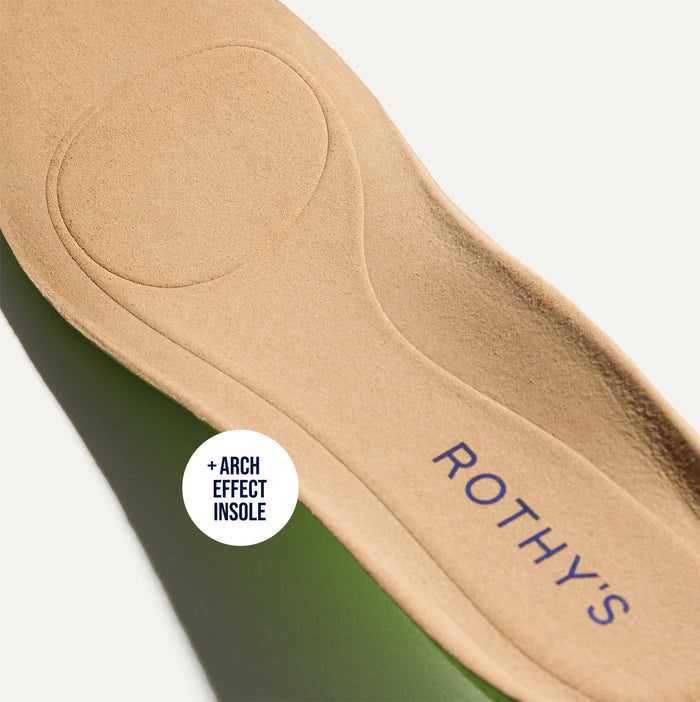 Close up of the Arch Effect Insole on The Daily Flat in Black.