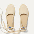 Overlay:: Removable ankle straps! | Alt:: The D'Orsay Espadrille in Seashell shown from the top.
