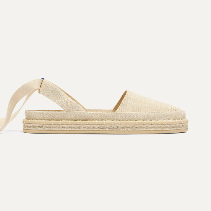 side | The D'Orsay Espadrille in Seashell, shown from the side.