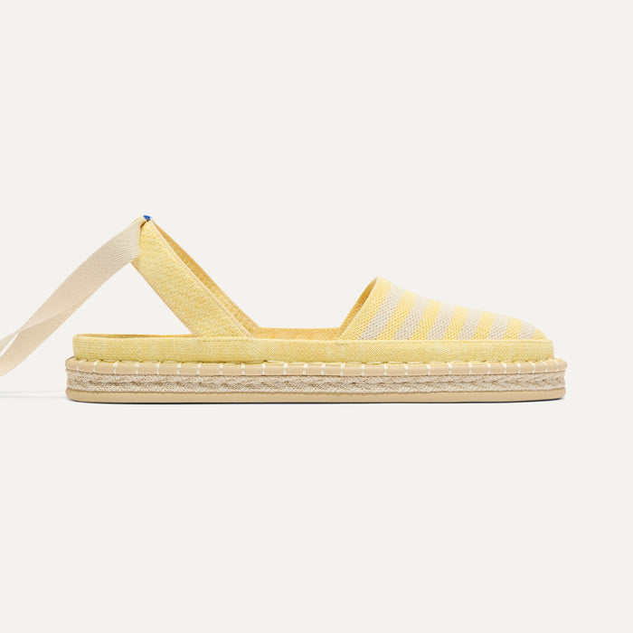 side | The D'Orsay Espadrille in Sunshine Stripe, shown from the side.