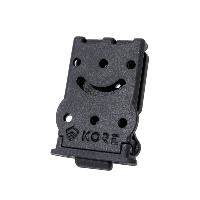 Kore Essentials Hook-Up belt mount attachment system on a white background