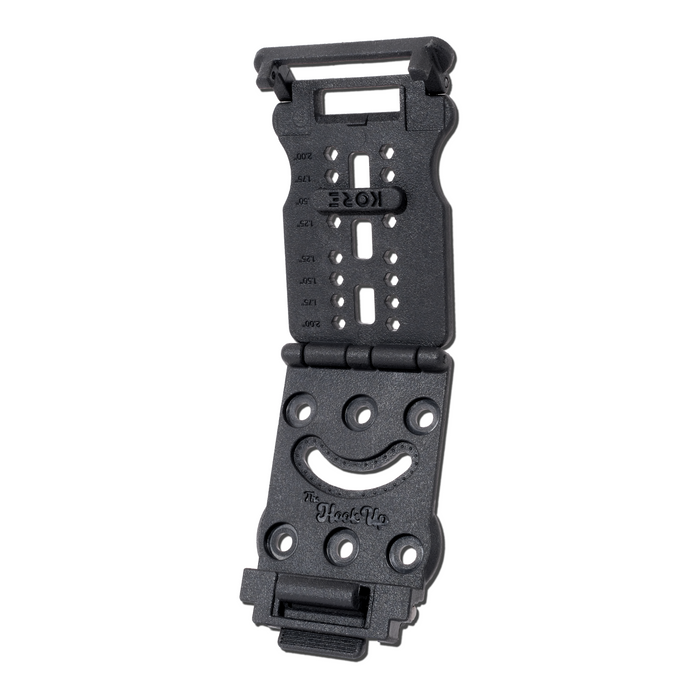 A Kore Essentials Hook-Up Belt Mounting System Displayed Fully Open on a white Background