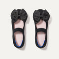 The Kids Big Bow Mary Jane in Black shown from the top.