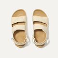 The Kids Double Strap Sandal in Conch shown from the top.