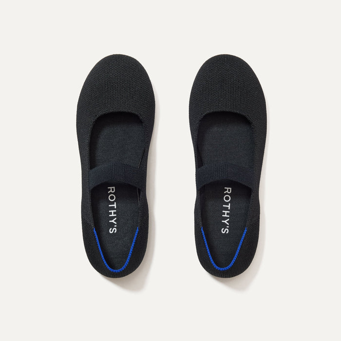 The Kids Mary Jane in Black shown from the top.