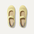 The Kids Mary Jane in Lemonade Open-Knit shown from the top.