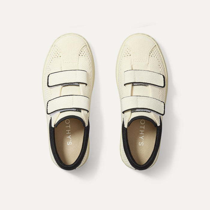 The Kids Strap Sneaker in Chess Open-Knit shown from the top.