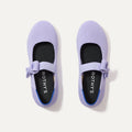 The Kids Tux Bow Mary Jane in Soft Orchid shown from the top.