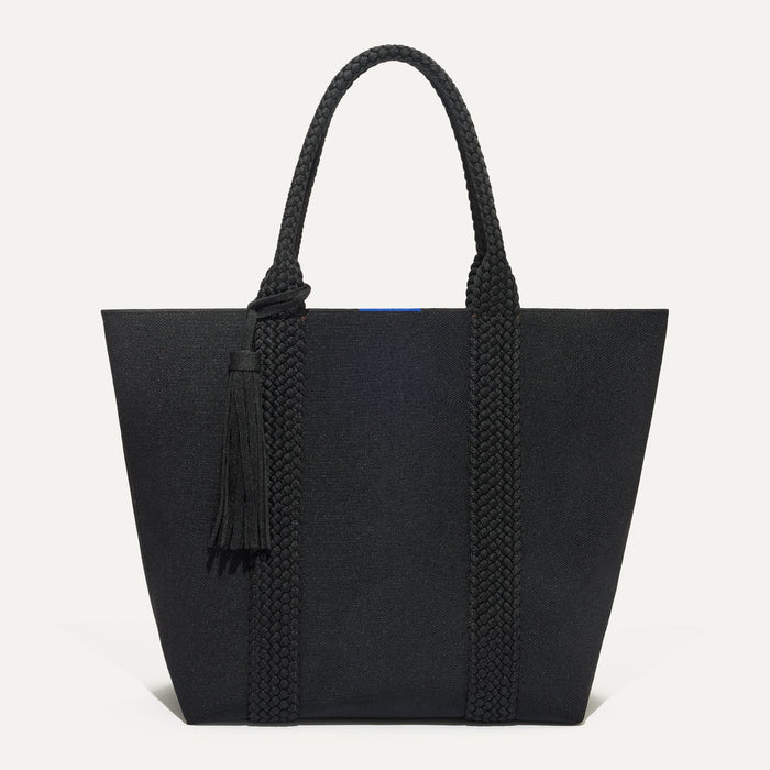 PLP |The Lightweight Tote in Black Licorice shown from the front.
