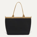 PLP |The Lightweight Zip Tote in Black Espresso Open-Knit shown from the front.