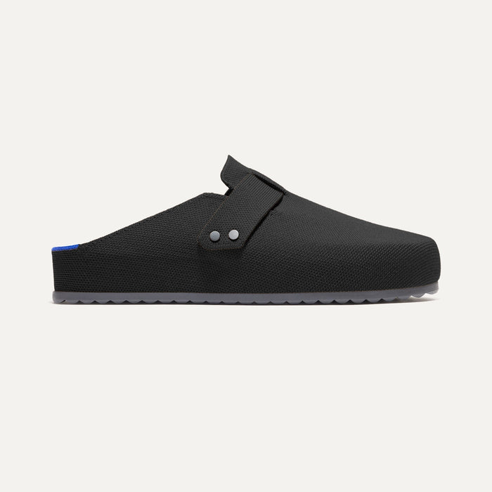 side | The Men's Clog in Soft Black shown from the side.