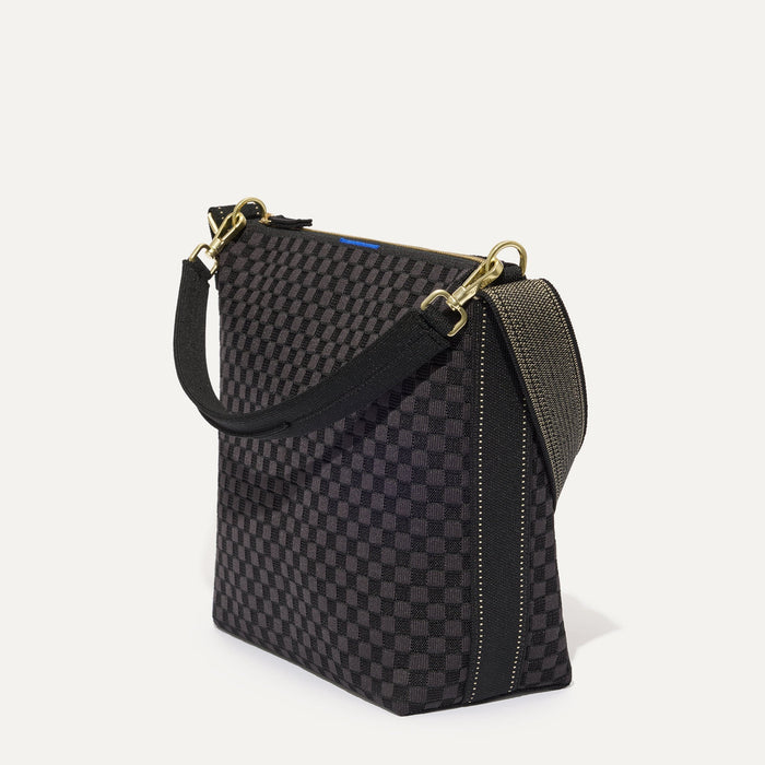 The Mini Zip Bucket in Black Sand shown at a diagonal view from the left.