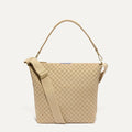 PLP |The Mini Zip Bucket in Knot Brown shown from the front.