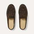 The Penny Loafer Mule in ReVelvet Cheetah shown from the top.