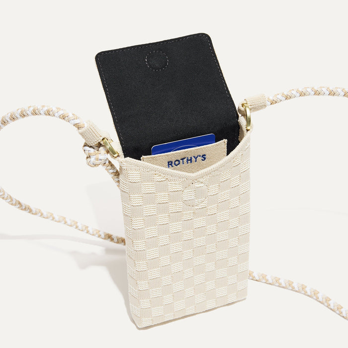Close up of The Phone Crossbody interior slip pocket.