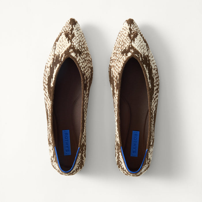 PDP | The Point III in ReVelvet Brown Python shown from the top.