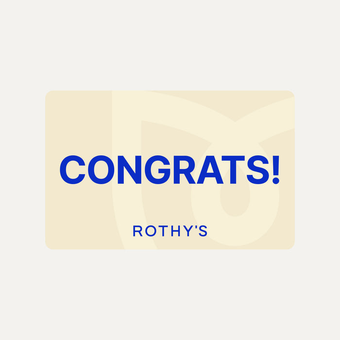 Graphic with yellow background and blue font Congrats!