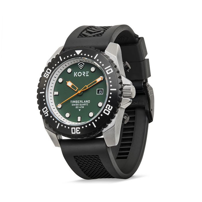 Side Profile of Kore Essentials Timberland Tactical Field Watch Showcasing the Kore Micro-Adjustable Watch Band