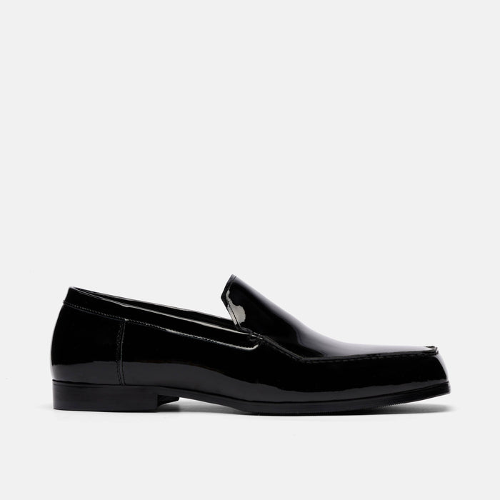 Torino Black Patent Square Toe Loafers