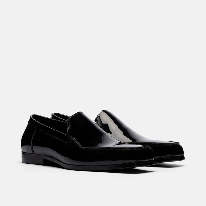 Torino Black Patent Square Toe Loafers