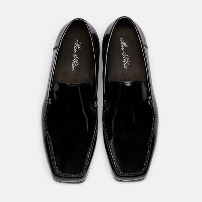 Torino Black Patent Square Toe Loafers