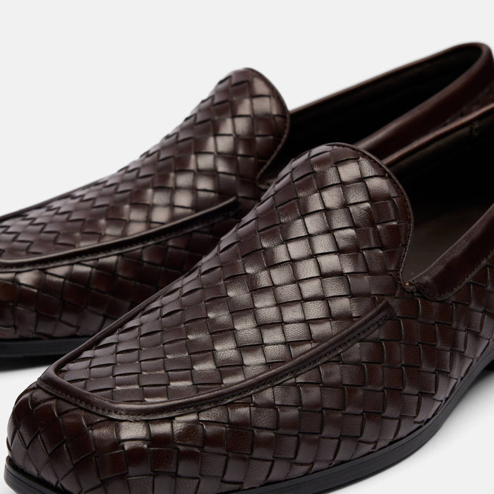 Torino Espresso Woven Square Toe Loafers