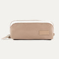 Front view of the Travelpro MaxAccess Cubes™ Small Organizer in khaki with a white zipper and subtle Travelpro logo patch