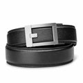 Kore Essentials Black pebble grain leather fashion belt 1.37" with a troph buckle