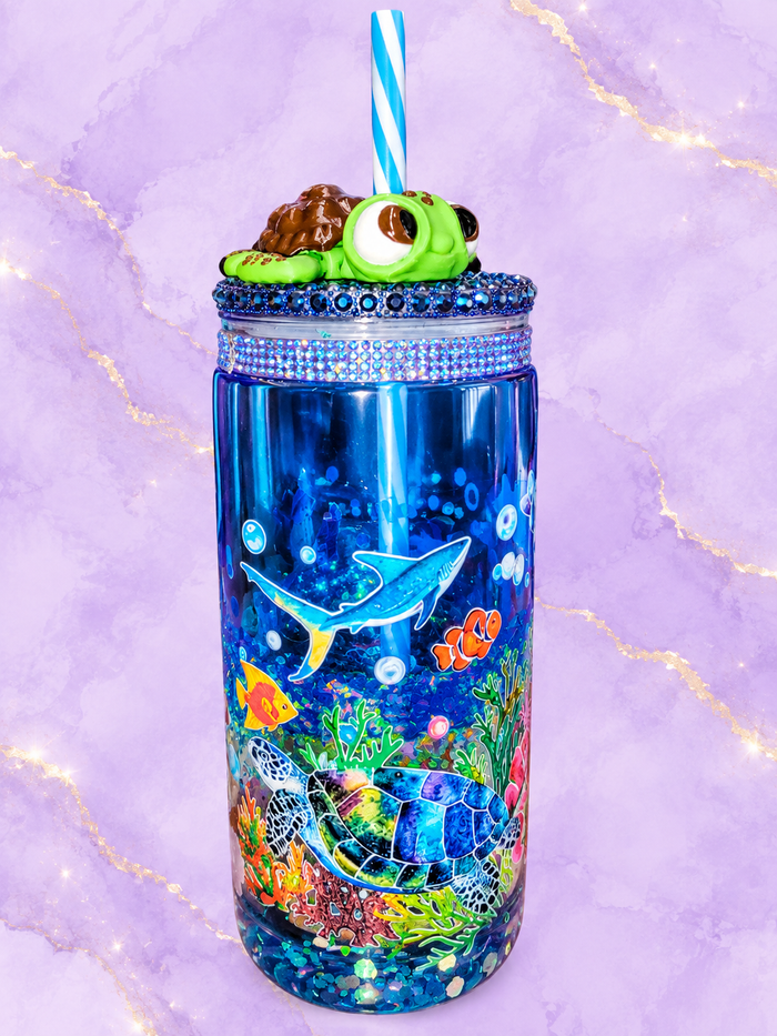 Under the Sea Turtle Snow Globe Tumbler - 20 oz