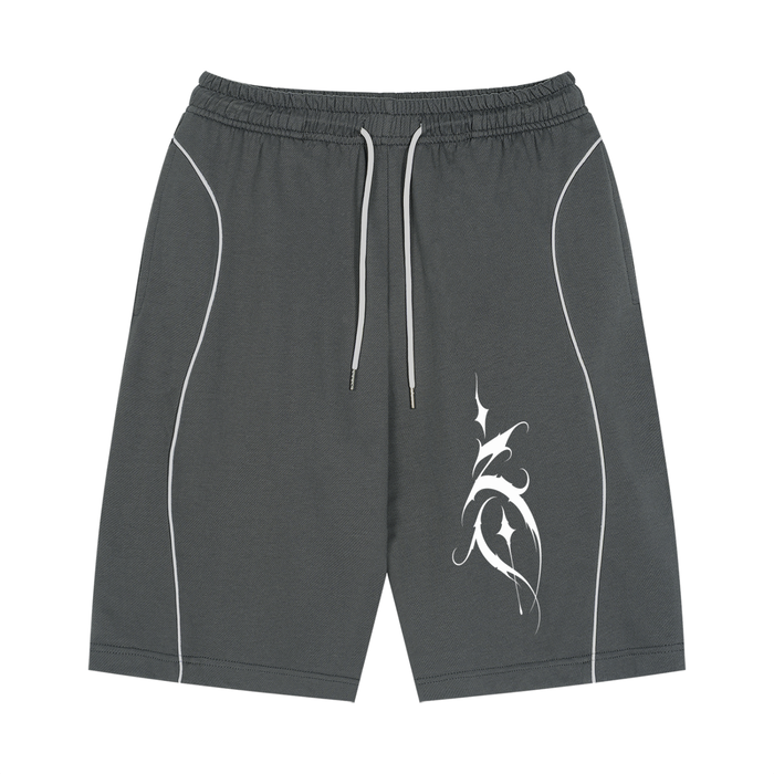 Unisex Piping Drawstring Shorts