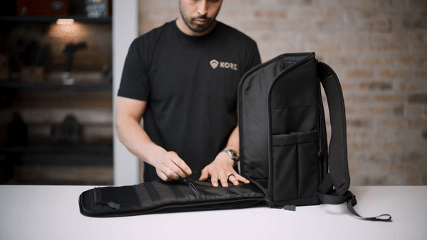 kore essentials ccw backpack includes an rfid blocking pouch for your wallet and cell phone