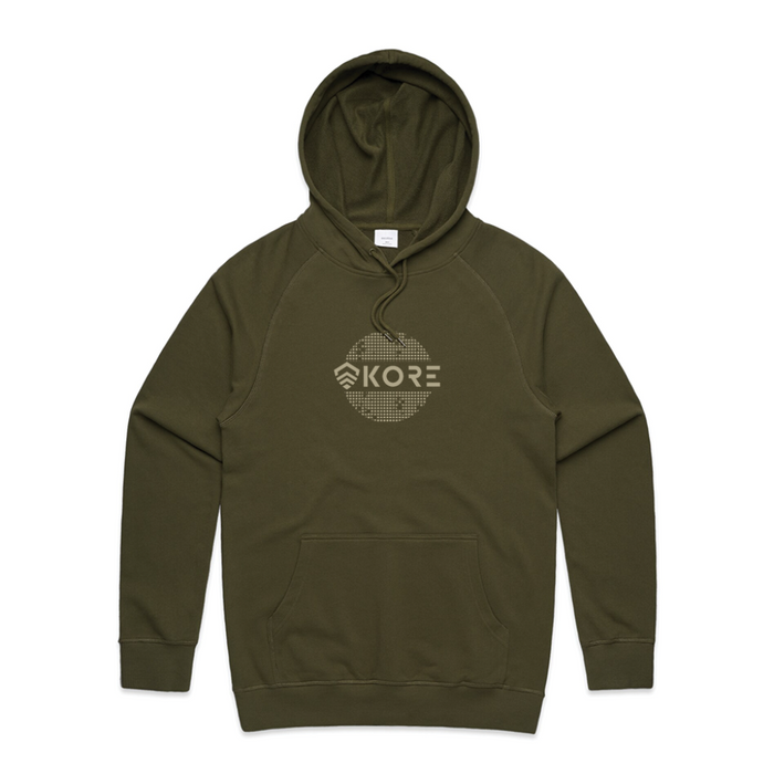 Front of Kore Essentials US Desert Night Army Green Kore Pullover Sweatshirt