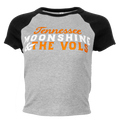 UT SHINE AND VOLS RAGLAN CROP TEE