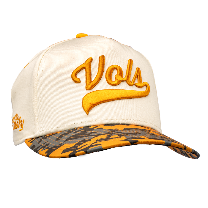 UT VOLS SCRIPT HAT - CREAM/ORANGE CAMO