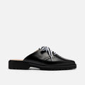 Vera Black Leather Oxford Mules