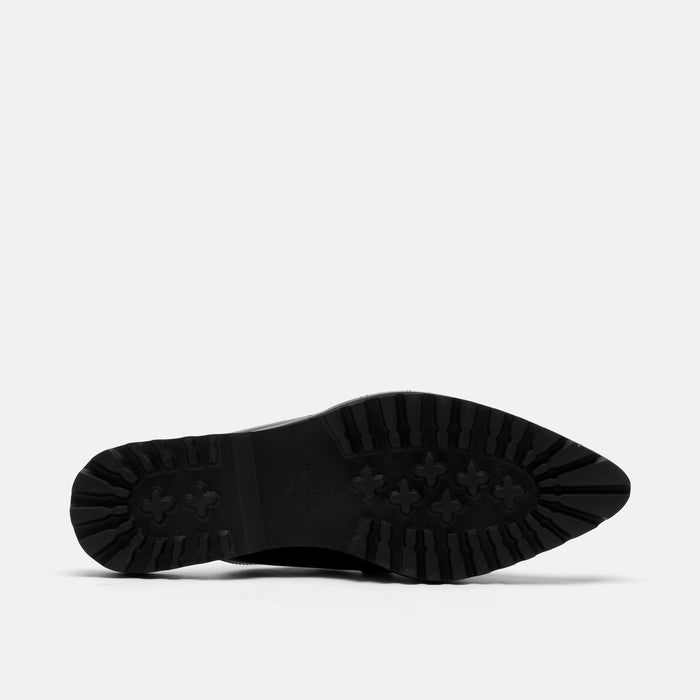 Vera Black Leather Oxford Mules