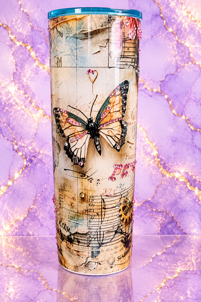 Vintage Steampunk Butterfly - 20 oz Stainless Steel