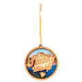 WHISKEY LOGO MOUNTAINS WOODEN ORNAMENT