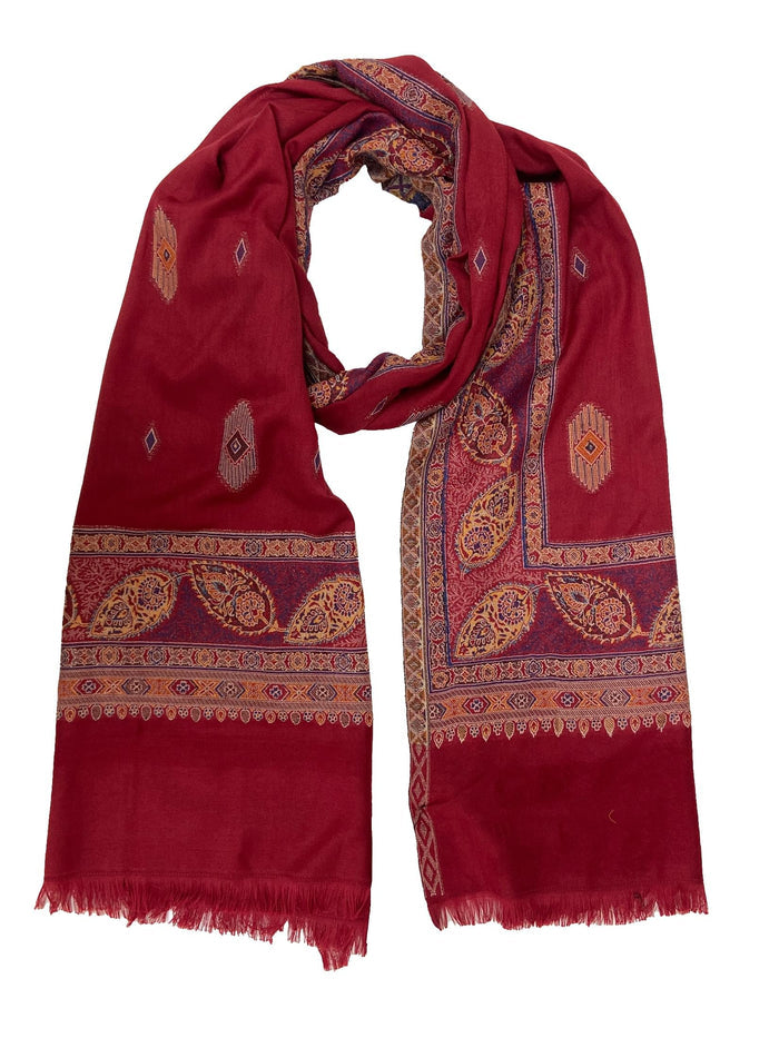 Winter Wear - Amazing Maroon Acrylic Stole For Women.