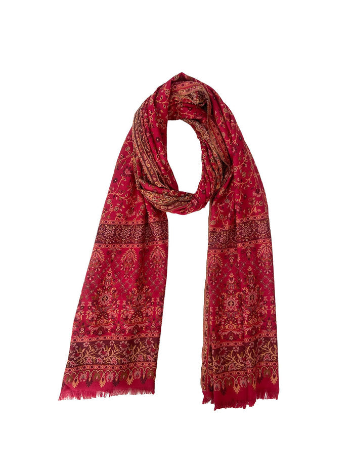 Winter Wear - Beautiful Maroon Acrylic Stole For Women.
