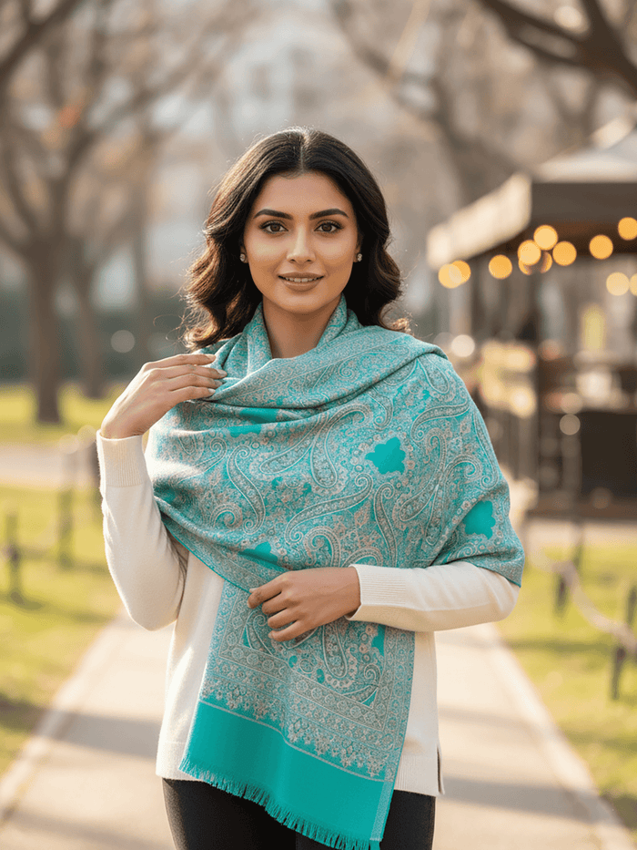 Winter Wear - Breathtaking Green Acrylic Stole For Women.