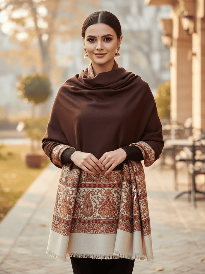 Winter Wear - Classy Beige Acrylic Stole For Women.