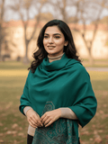 Winter Wear - Classy Green Acrylic Stole For Women.