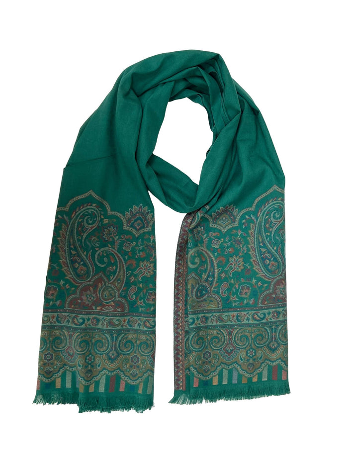 Winter Wear - Classy Green Acrylic Stole For Women.