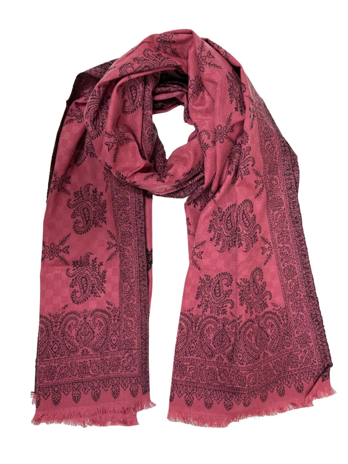 Winter Wear - Fancy Dusty Pink Acrylic Stole For Women.