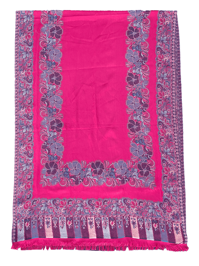 Winter Wear - Fancy Pink Acrylic Stole For Women.