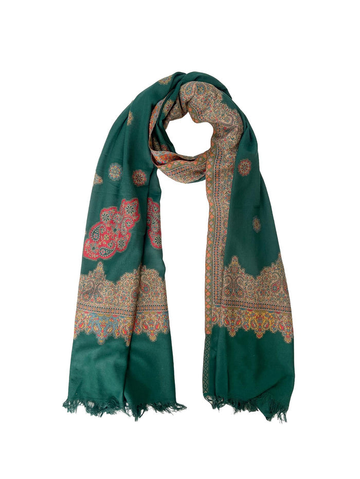Winter Wear - Fantastic Green Acrylic Stole For Women.