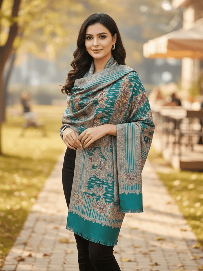 Winter Wear - Gorgeous Green Acrylic Stole For Women.